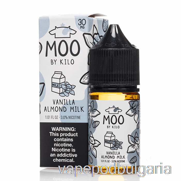 Vape 10000 Дръпки ванилия бадемово мляко - Moo Salts - 30ml 50mg